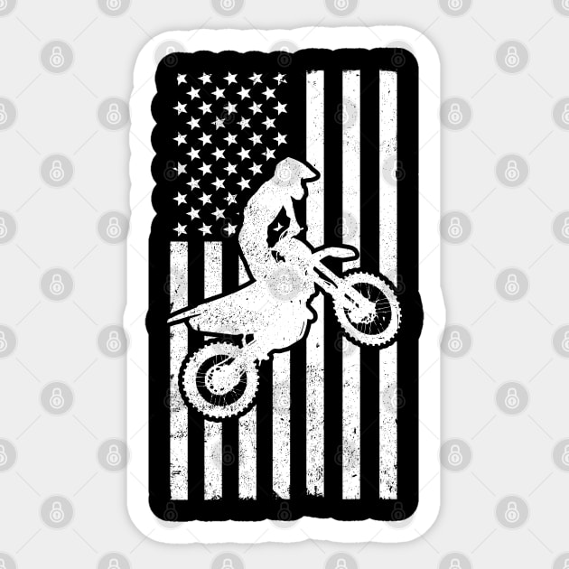 American Flag Dirt Bike Motocross Design Sticker by TeeShirt_Expressive